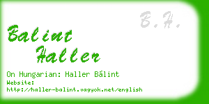 balint haller business card
