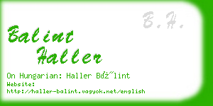 balint haller business card